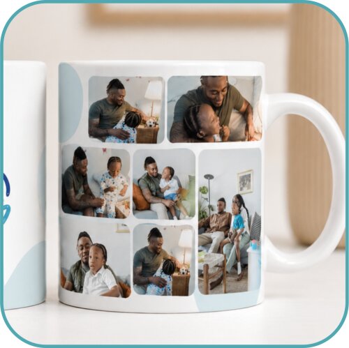 Caneca Personalizada Pai com Fotos e Mensagem - Modelo 3