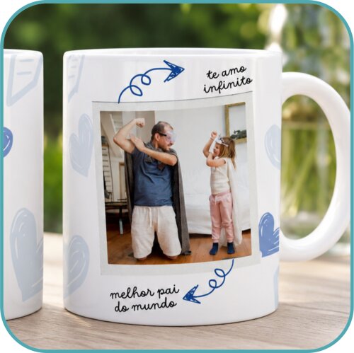 Caneca Personalizada Pai meu Herói com Foto