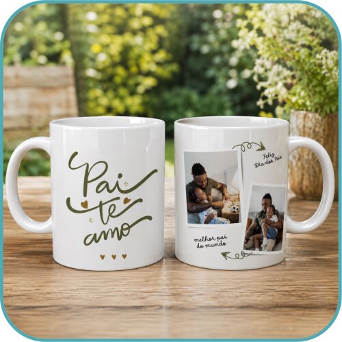 Caneca Personalizada Pai com Fotos e Mensagem - Modelo 4