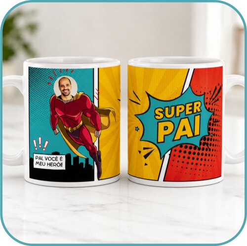 Caneca Personalizada Super Pai - Estampa Divertida