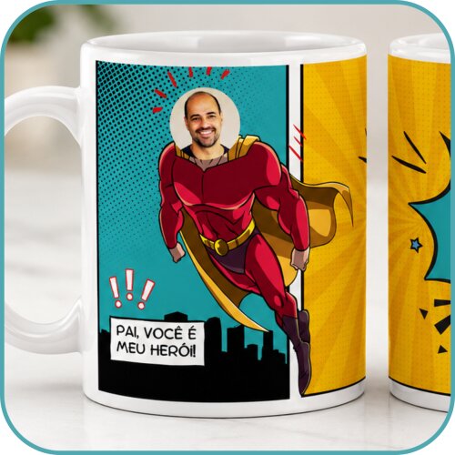 Caneca Personalizada Super Pai - Estampa Divertida