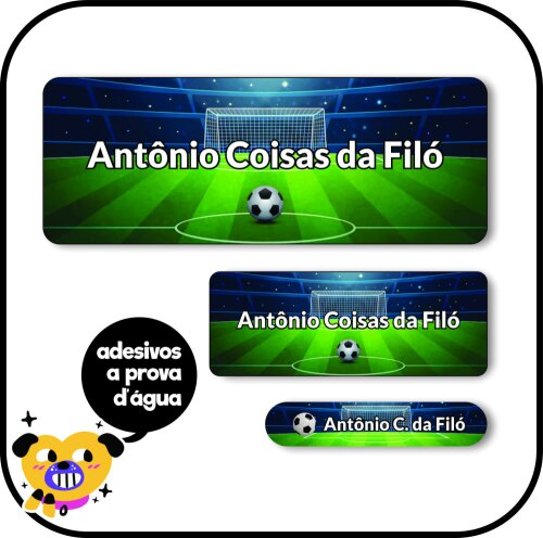 Kit 138 Etiquetas Escolares Futebol - Modelo 1