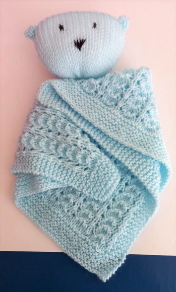 Manta Tricô para Bebê, Feita à Mão: Naninha/manta do Apego