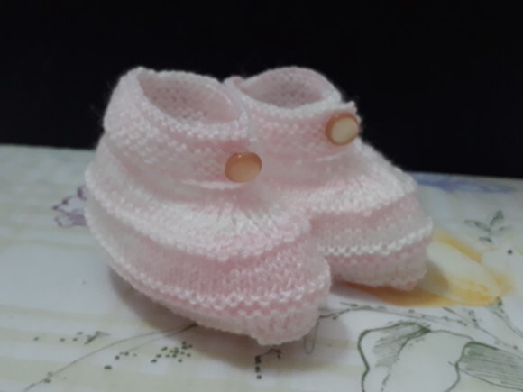 Sapatinho Tricô Mescla Rosa