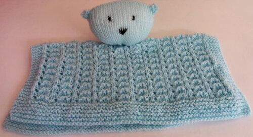 Manta Tricô para Bebê, Feita à Mão: Naninha/manta do Apego