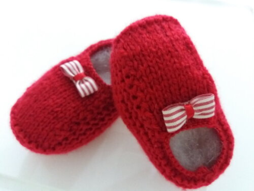 Sapatinho Tricô Vermelho