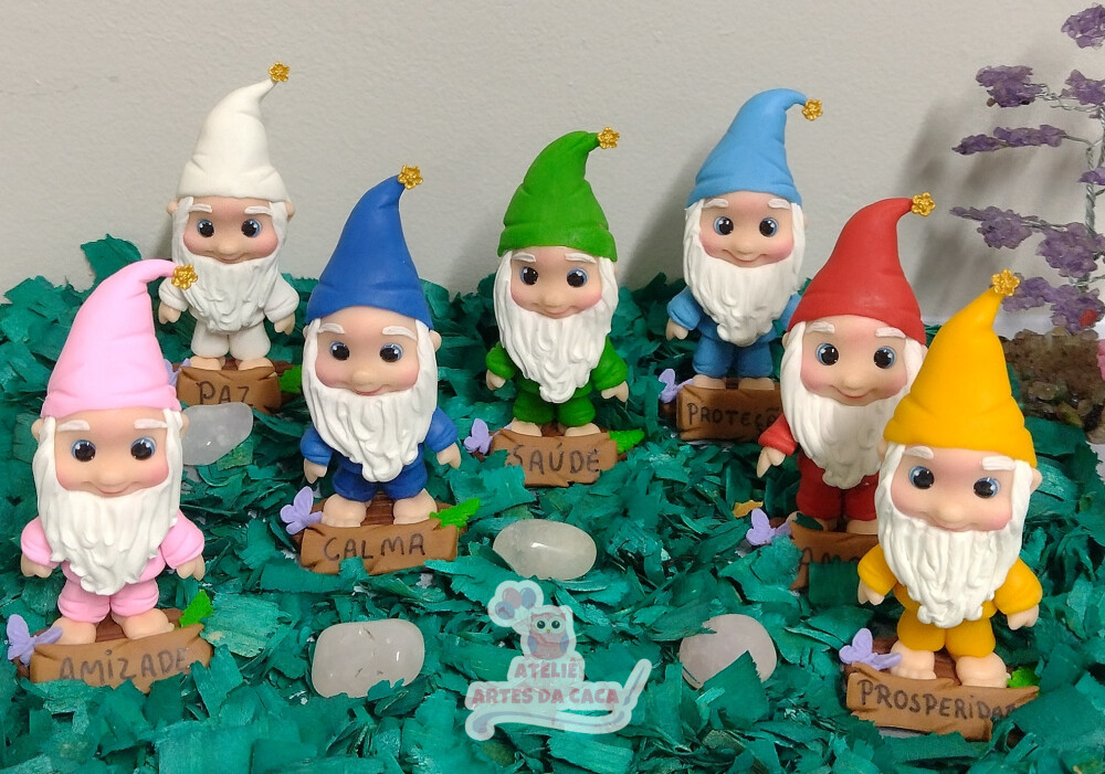 Kit 7 gnomos da sorte