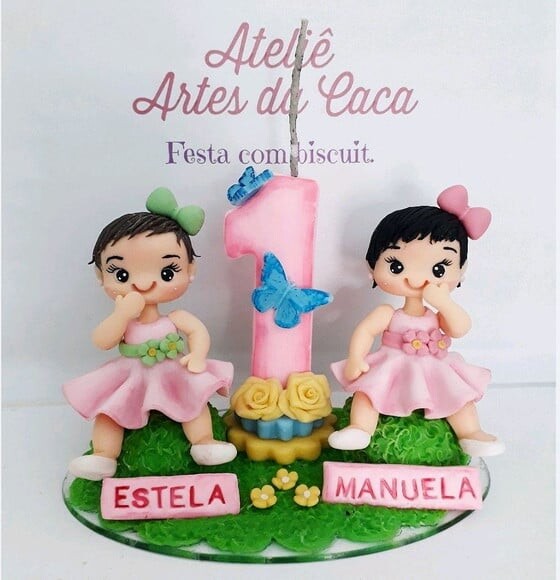 Mini topo de bolo Jardim