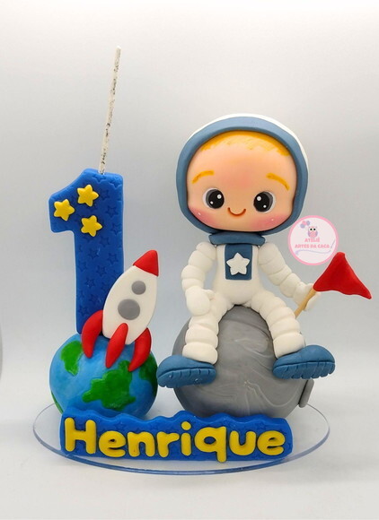 Topo de Bolo Astronauta Baby
