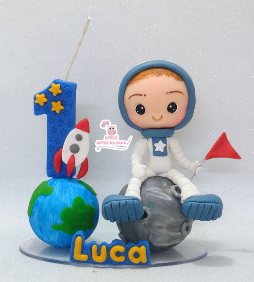 Topo de Bolo Astronauta Baby