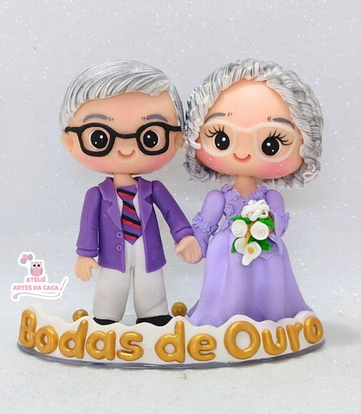 Topo de Bolo Bodas de Ouro