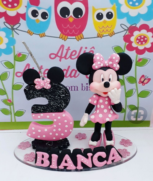 Topo de Bolo de Biscuit Minie