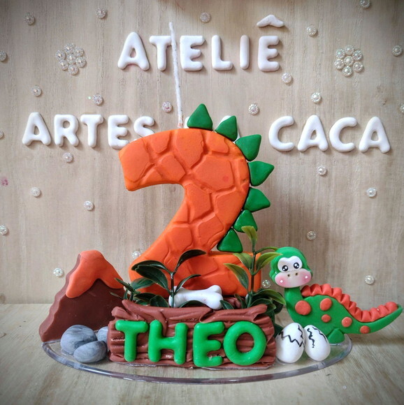 Topo de Bolo Dinossauro