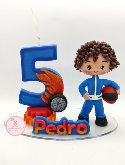 Topo de Bolo em Biscuit Carrinho de Corrida