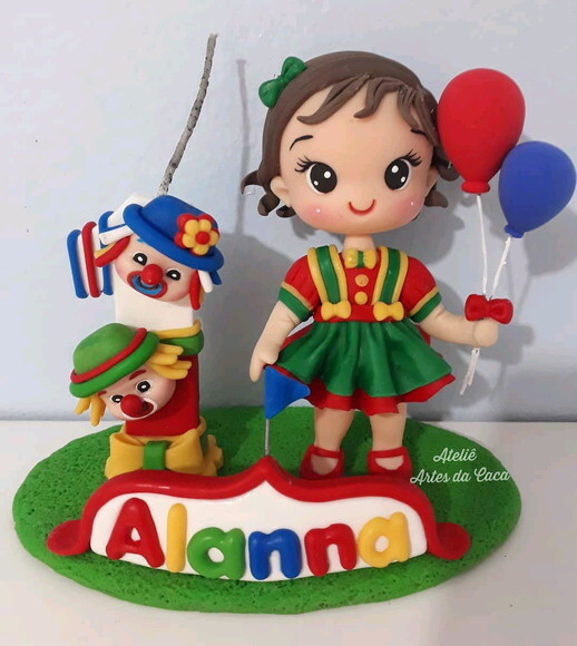 Topo de Bolo em Biscuit Palhaços