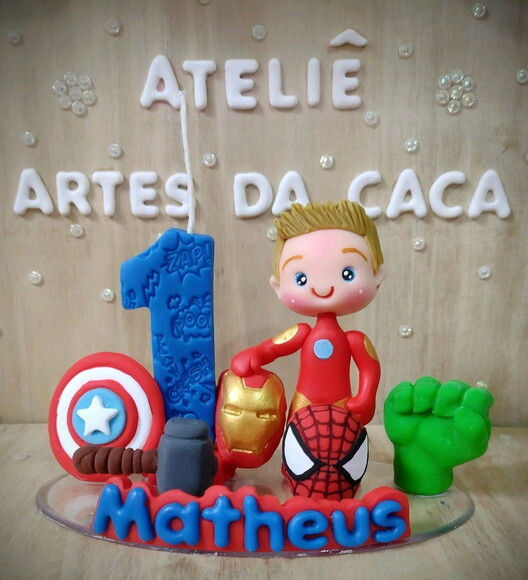 Topo de bolo heróis