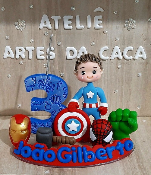 Topo de bolo heróis
