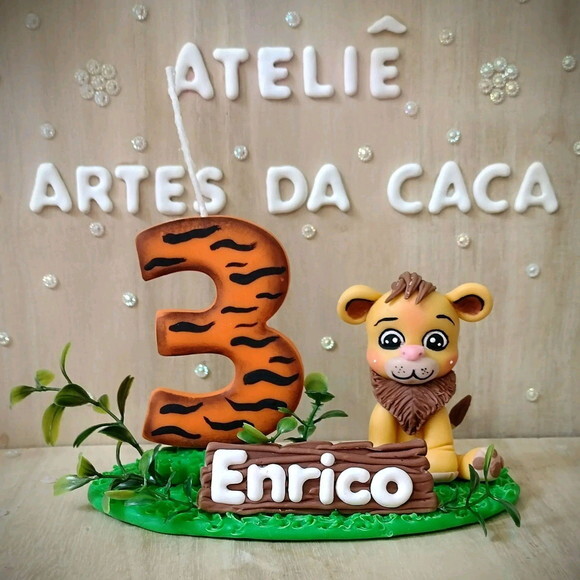 Topo de bolo Leão