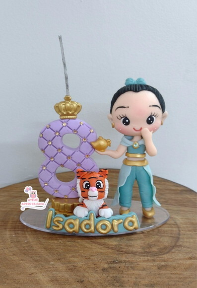 Topo de Bolo Princesa da Lampada