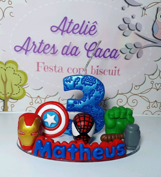 Topo de bolo símbolos herois