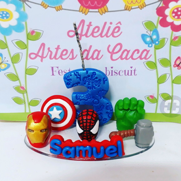 Topo de bolo símbolos herois
