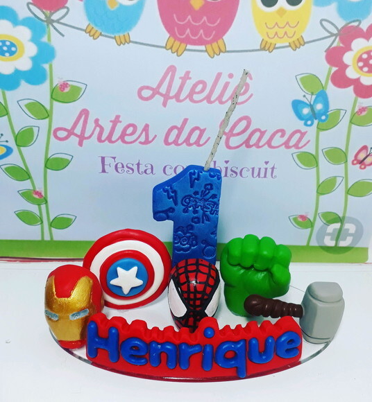 Topo de bolo símbolos herois