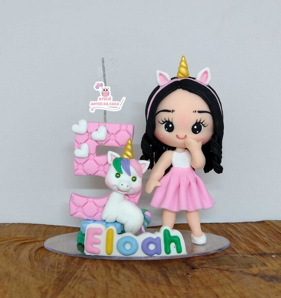 Topo de Bolo Unicornio