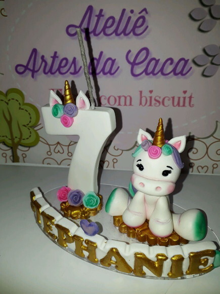 Topo de Bolo Unicornio