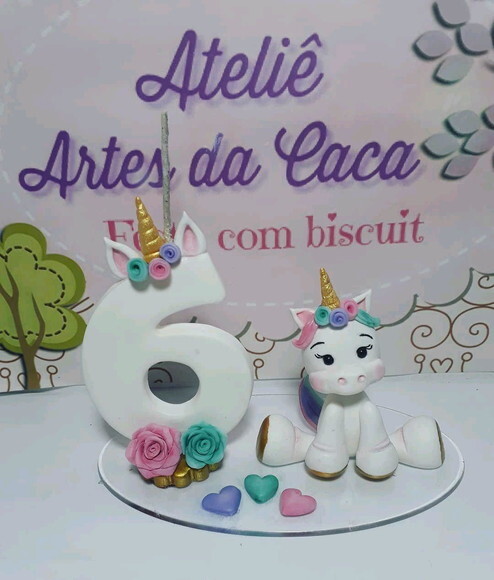 Topo de Bolo Unicornio Baby
