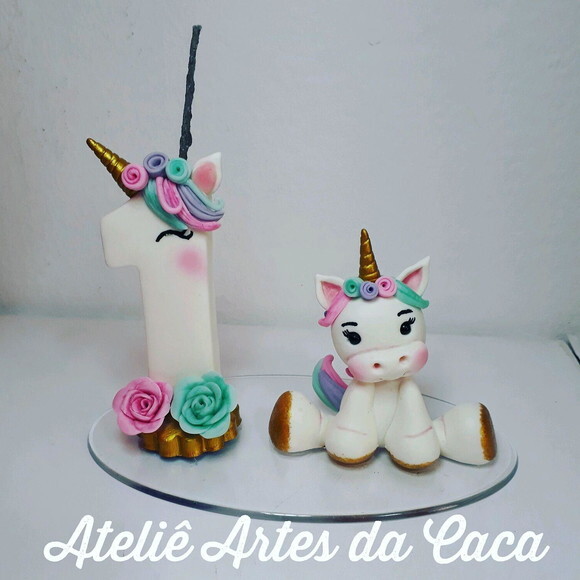 Topo de Bolo Unicornio Baby