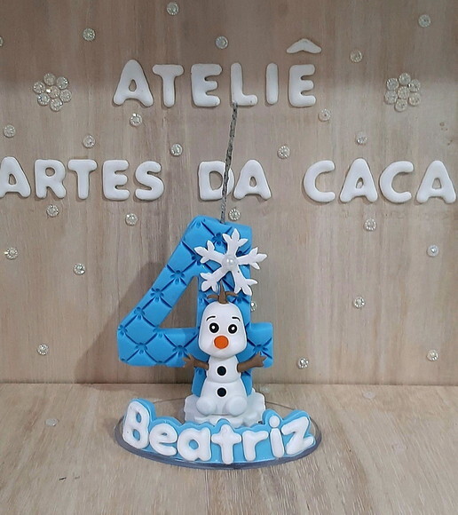 Vela boneco de neve princesa do gelo