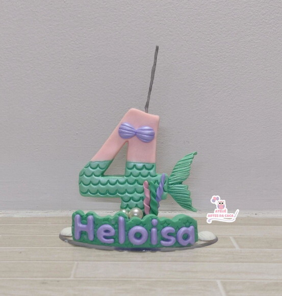 Vela com nome tema Sereia