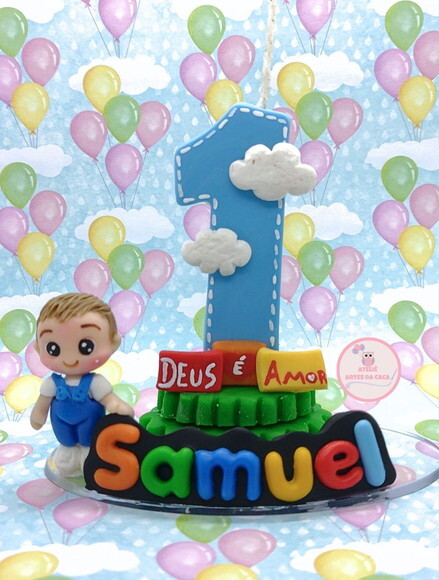 Vela com nome tema 3 palavrinhas