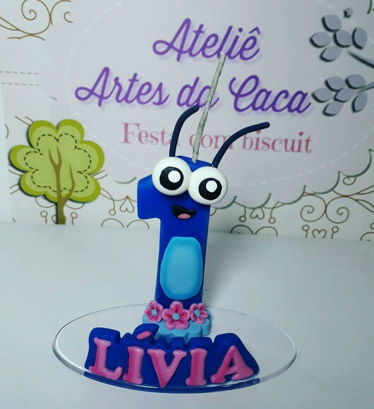 Vela em biscuit Bob