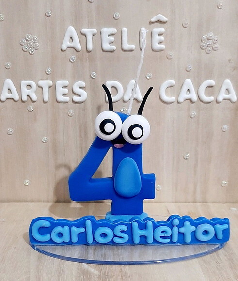 Vela em biscuit Bob