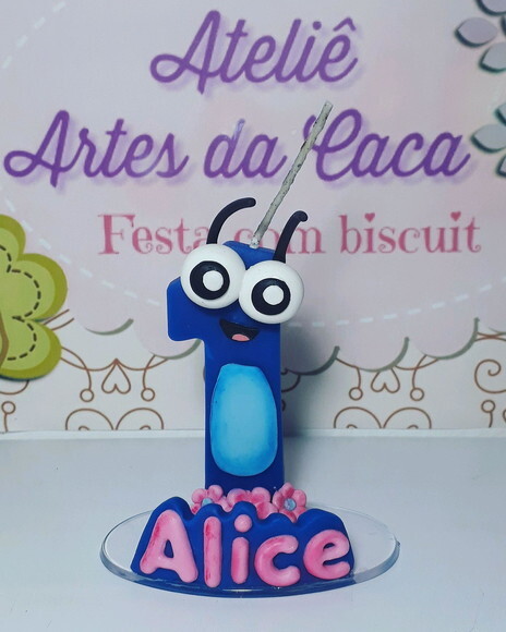 Vela em biscuit Bob
