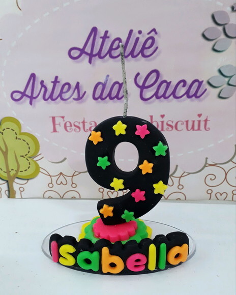 Vela Personalizada Festa Neon.