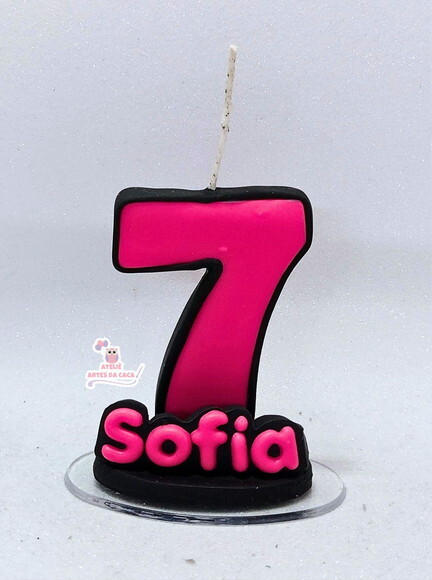 Vela Pink com Preto