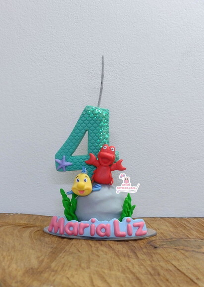 Vela Sereia Personalizada com Nome