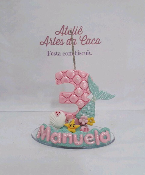 Vela sereia personalizada com nome