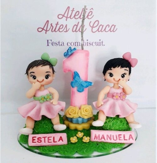Mini topo de bolo Jardim