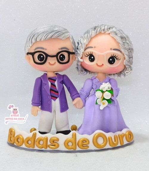 Topo de Bolo Bodas de Ouro