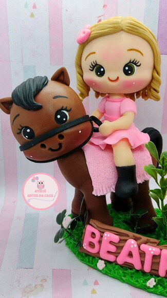 Topo de Bolo Cavalo Fazendinha