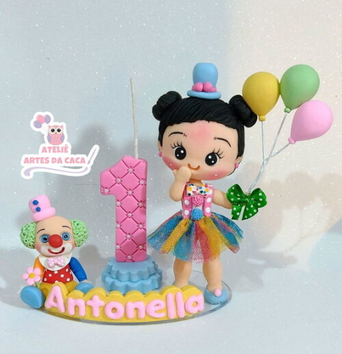 Topo de Bolo Circo Rosa