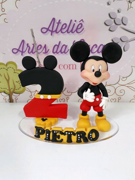Topo de bolo em biscuit Ratinho