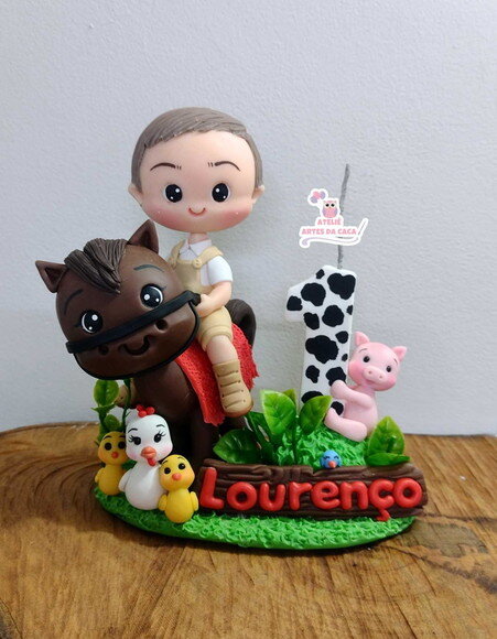 Topo de Bolo Fazendinha Menino