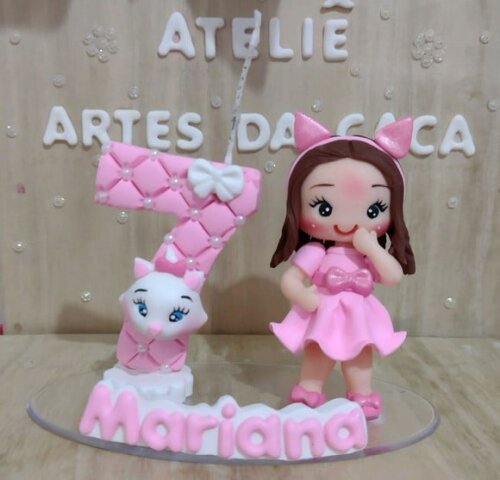 Topo de bolo Gatinha Marie