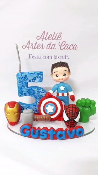 Topo de bolo heróis