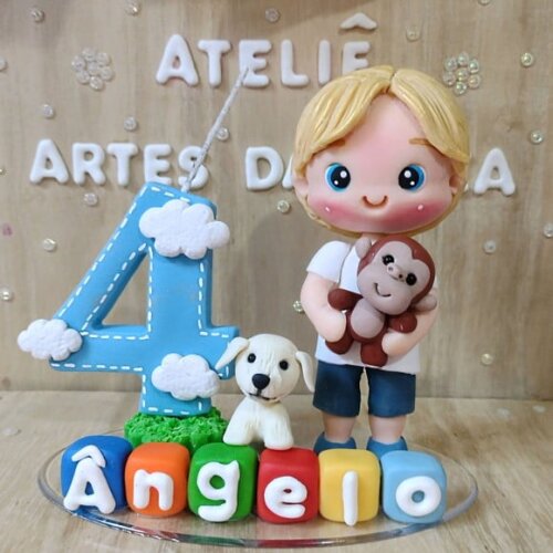 Topo de bolo personalizado menino