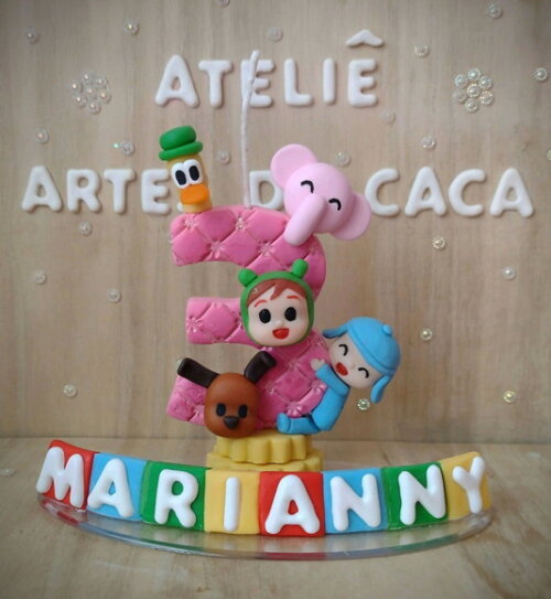 Topo de bolo poco para menina